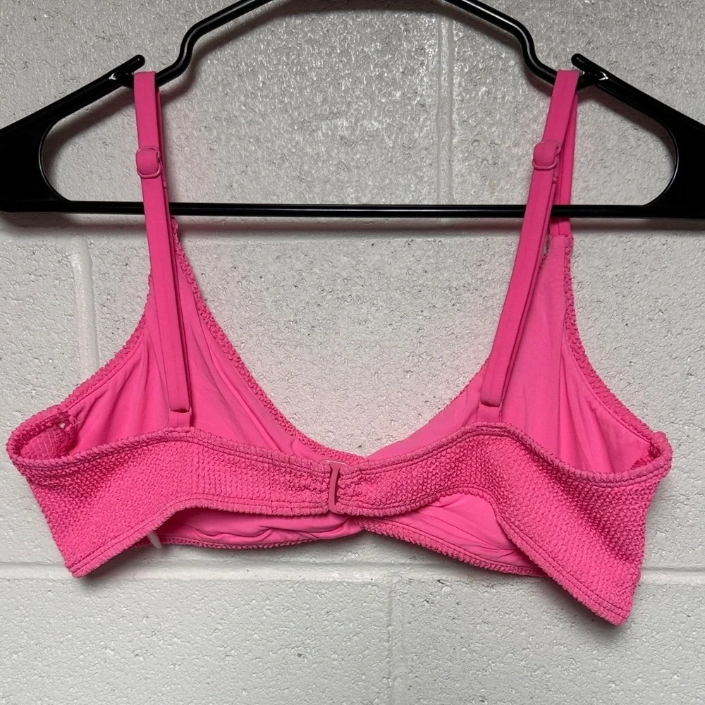 Good American Pink Textured Swim Top